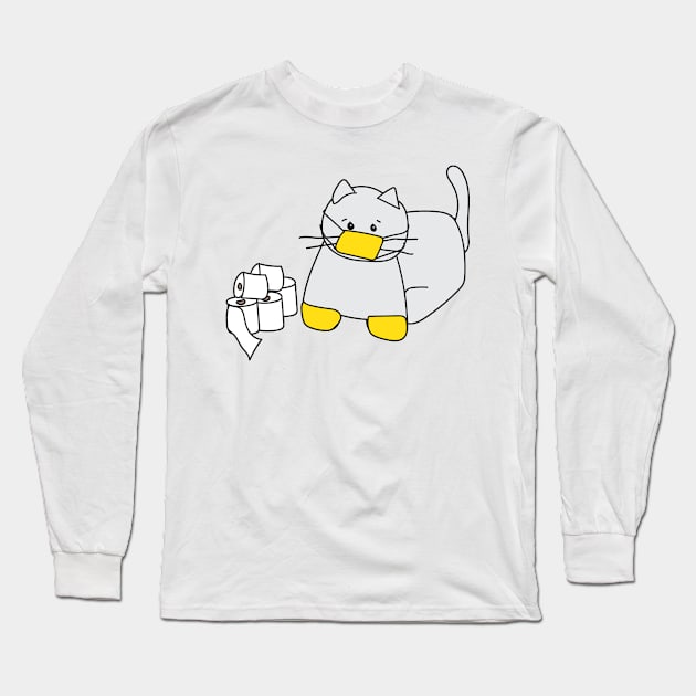 Corona Cat Yellow Long Sleeve T-Shirt by kristinbell